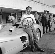 Hans Herrmann beim Grand Prix von Frankreich in Reims, 1954